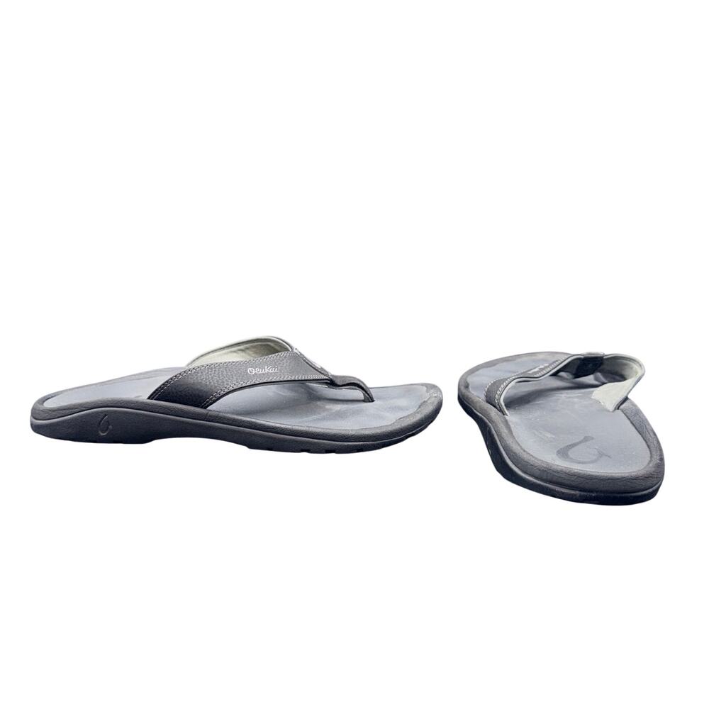 Olukai Ohana Men’s Size 11 Black Flip Flop Sandals Comfort Beach Water